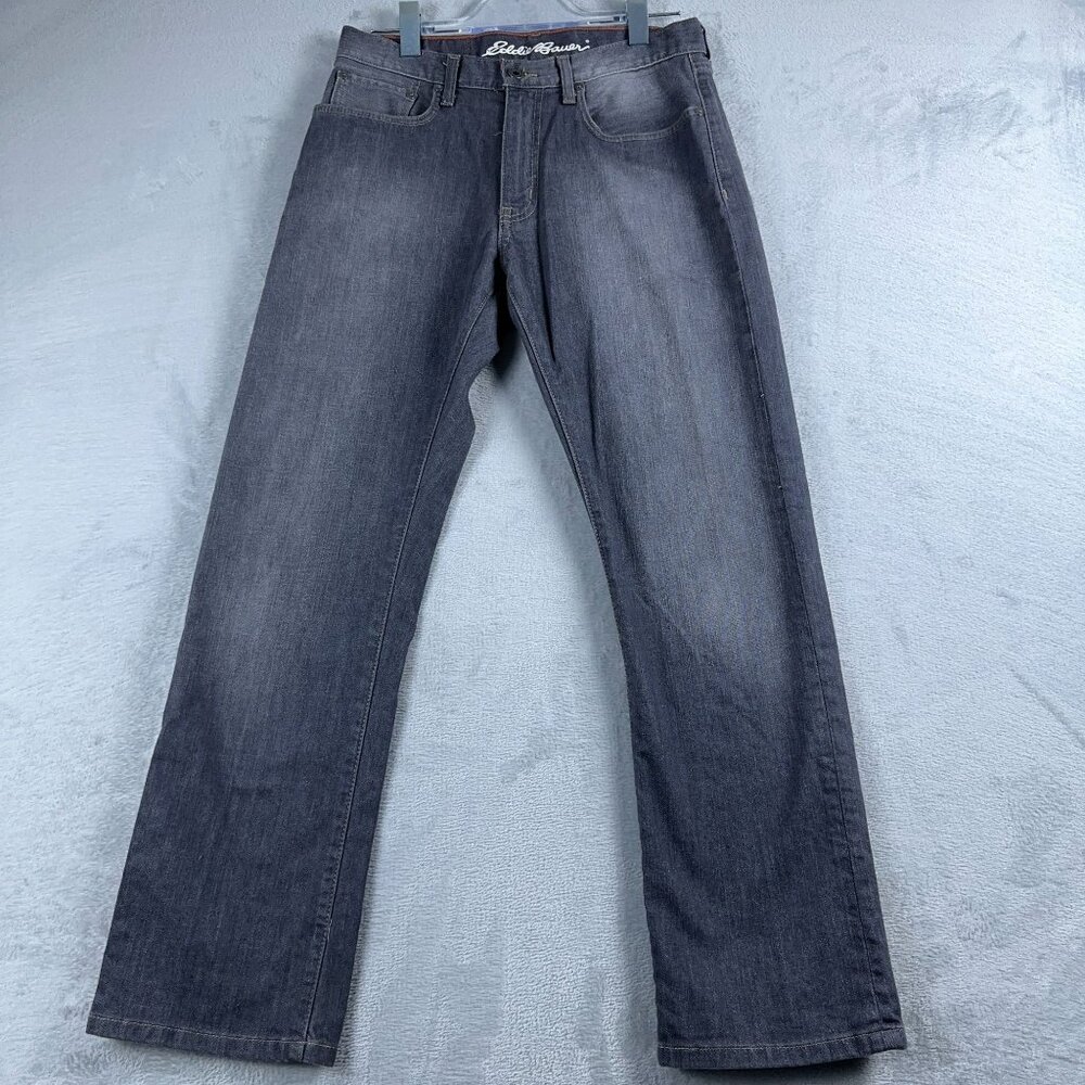 Eddie Bauer Straight Leg Jeans Specially Dyed Mid Rise Women's Gray Size 30X30